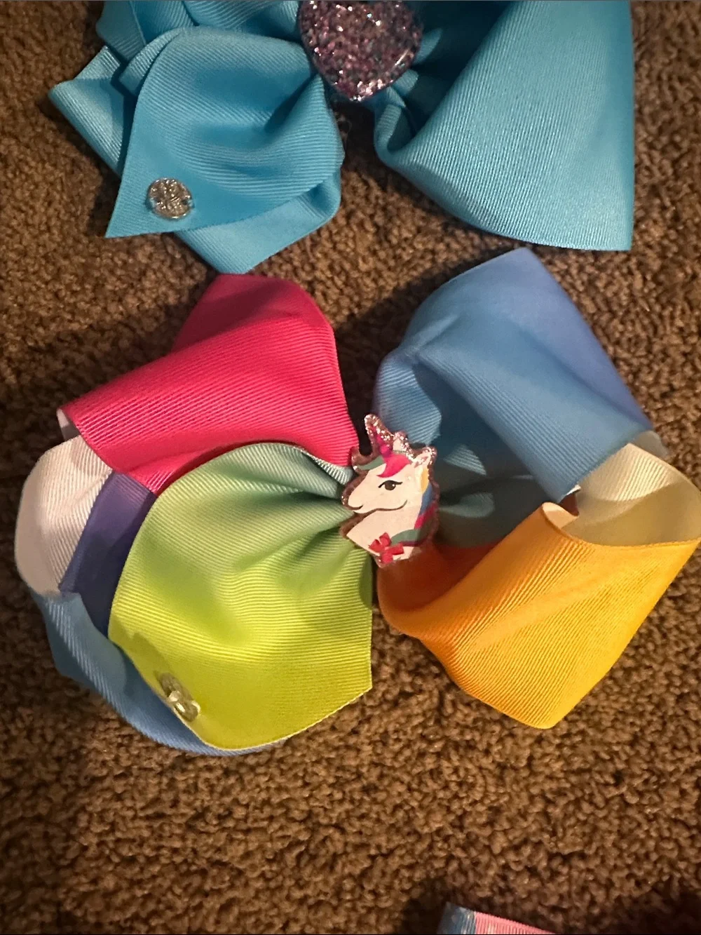 JoJo Siwa Rainbow & Blue Kids Hair Bow Set